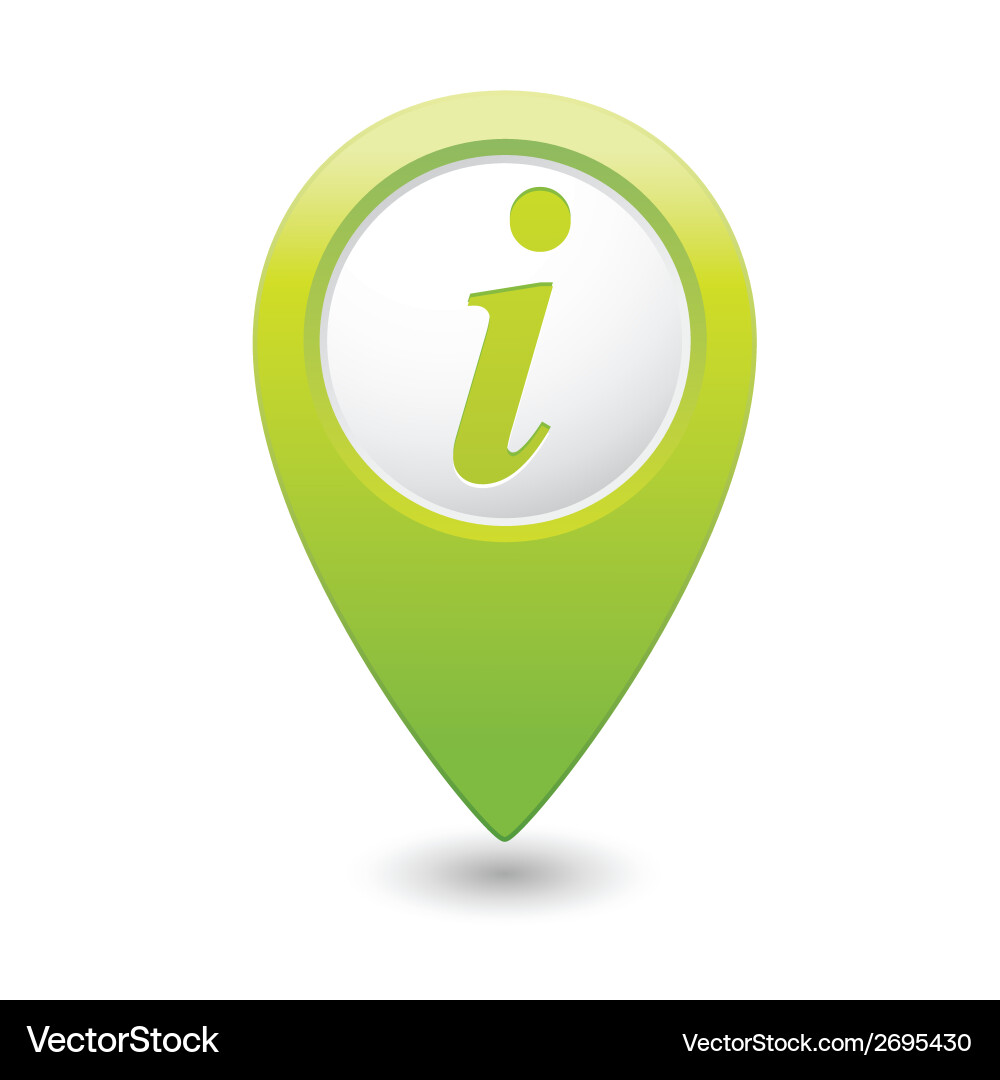Information Pointer Green Map Icon Vector Image