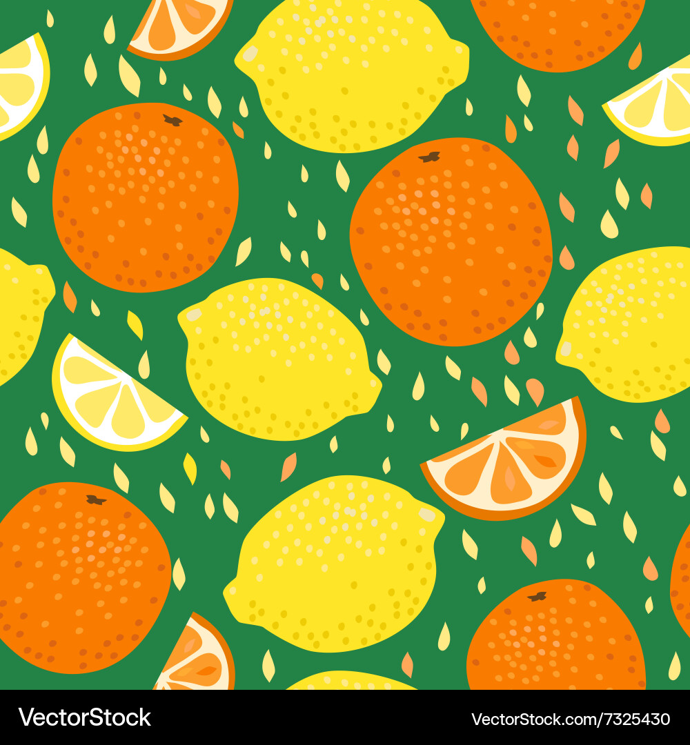 Lemons and oranges seamless pattern Vector Image