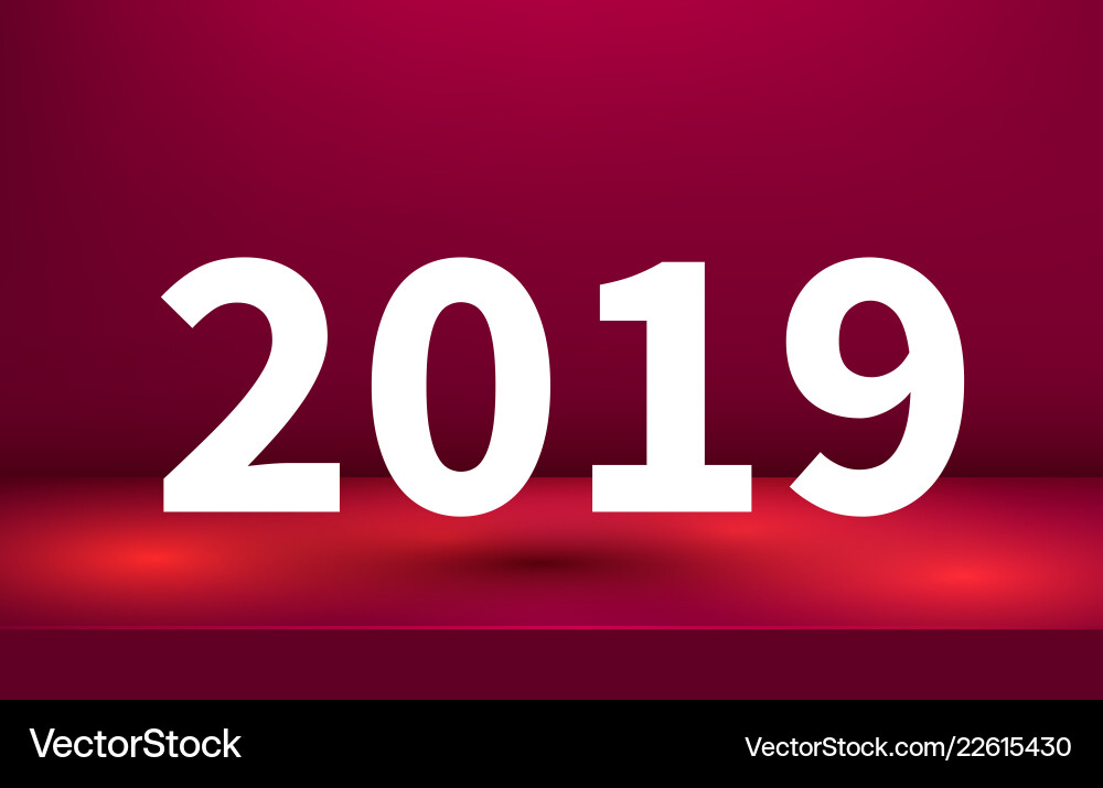 Red Table Studio Display with Copy Space Vector Image