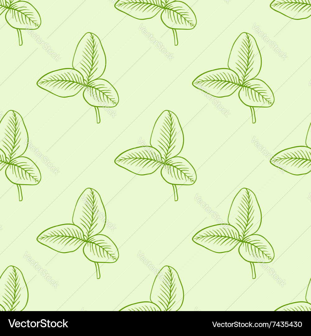 Seamless pattern with green clover Vector Image