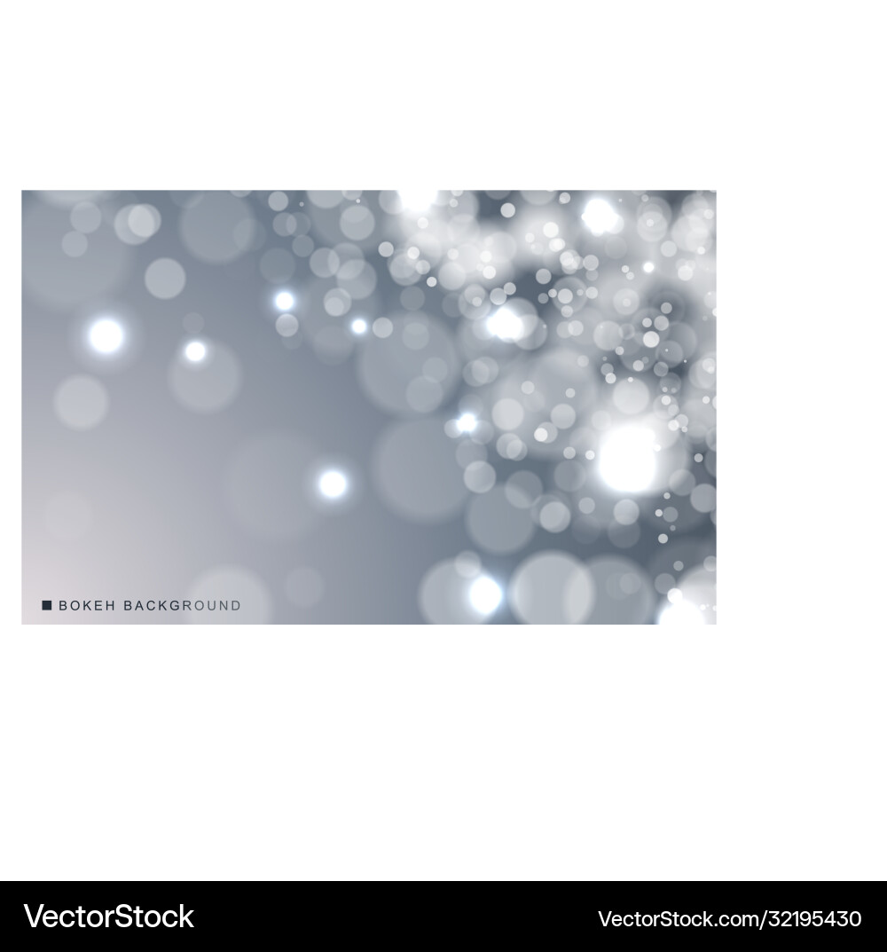 Silver abstract bokeh background sparkling lights Vector Image