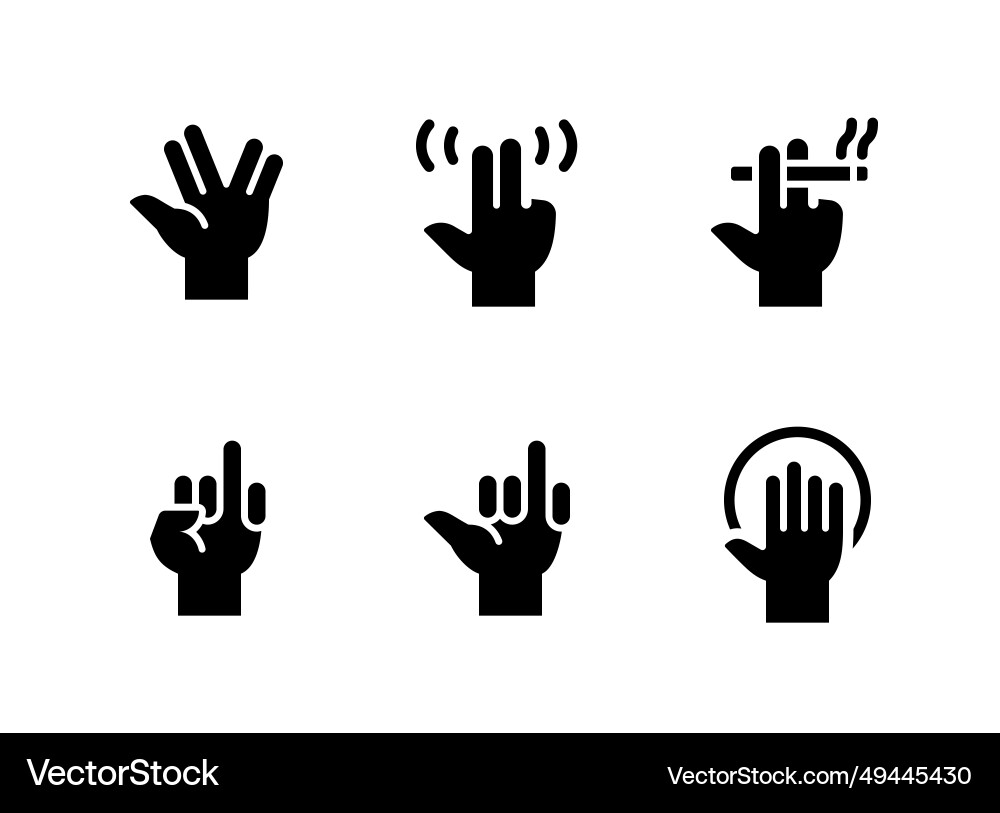 Simple set of hand gestures related solid icons Vector Image