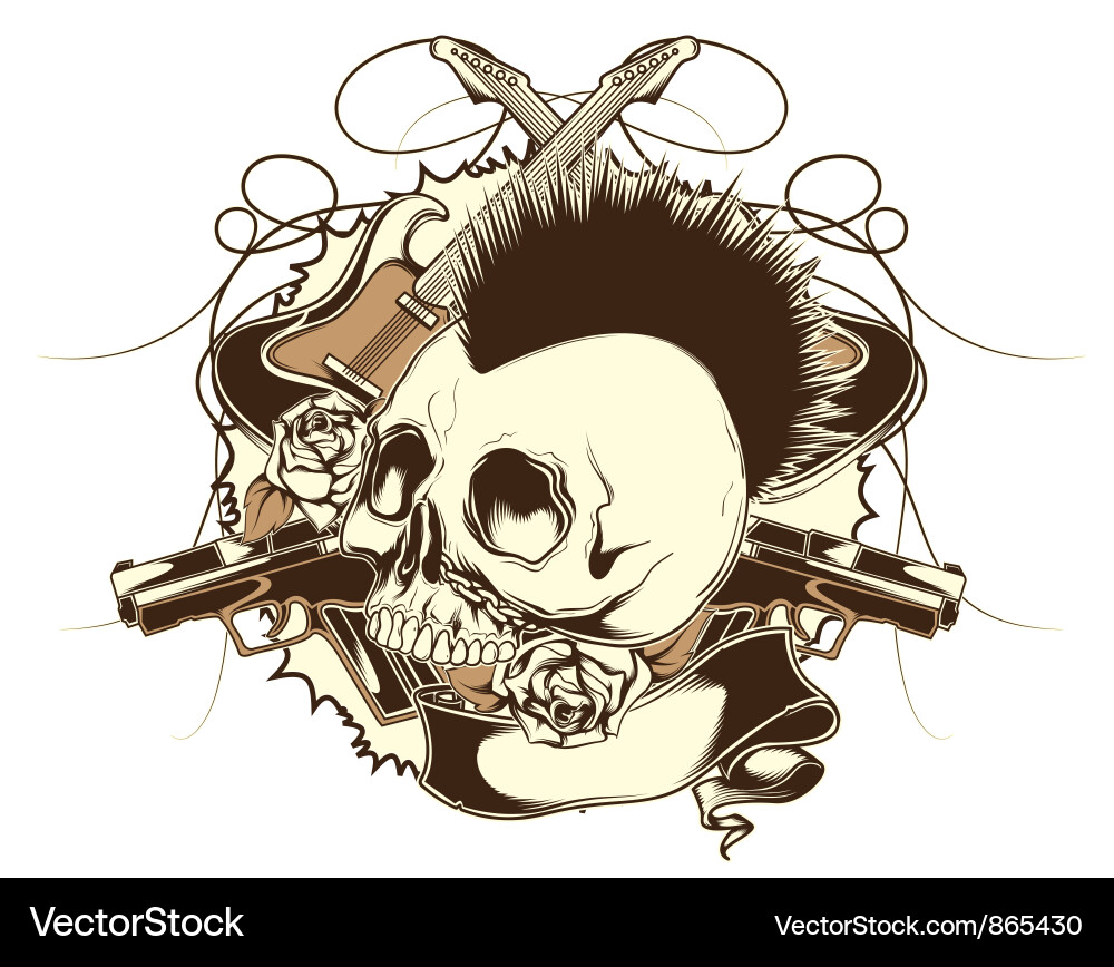 Skull emblem vector image