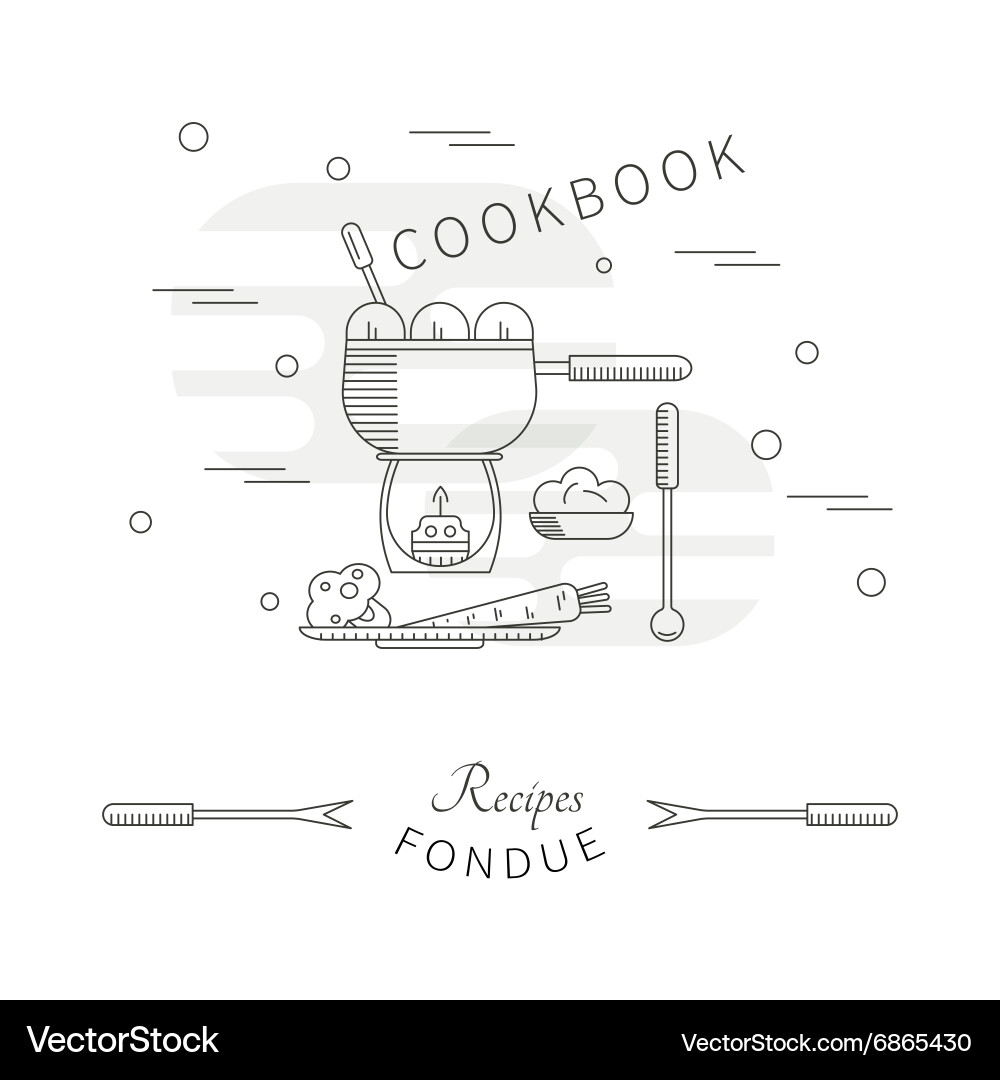 Template menu cookbook recipes fondue Vector Image