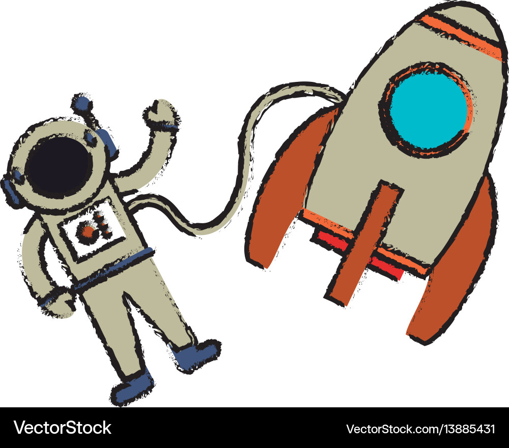 Astronaut rocket floating image Astronaut rocket floating image Vector Image