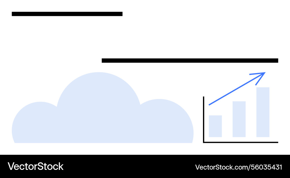 Cloud computing growth with rising analytics Cloud computing growth with rising analytics vector image