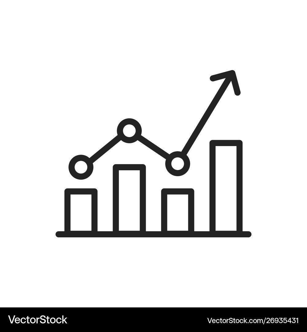 Data analysis web icons in line style graphs Vector Image