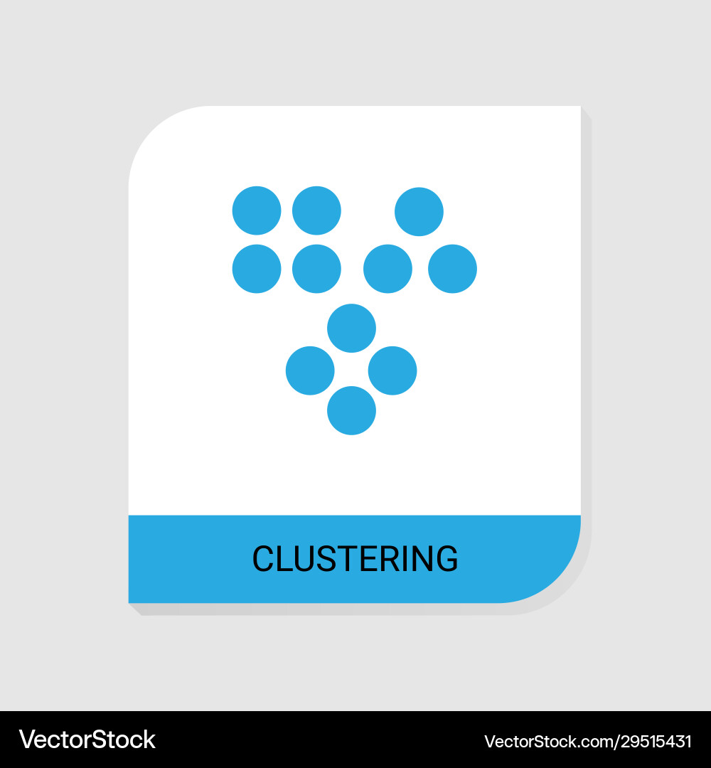 Editable filled clustering icon from artificial Vector Image