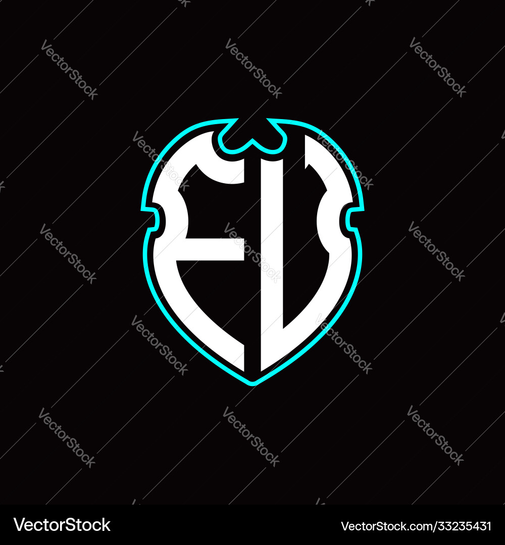 F u initial logo design with a shield shape Vector Image