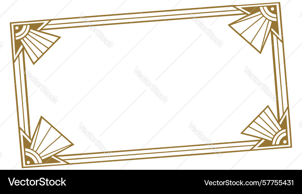 Fan-pattern corner rectangular decorative frame Vector Image