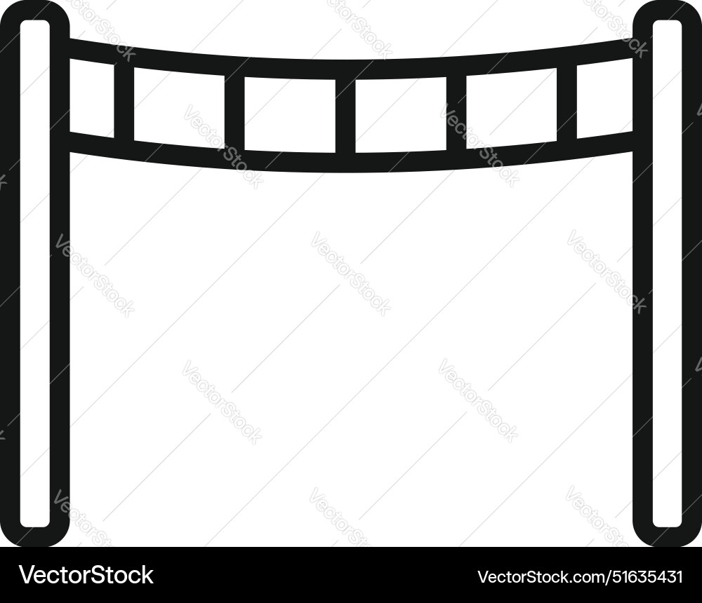 Finish line hanging between two posts marking Finish line hanging between two posts marking vector image
