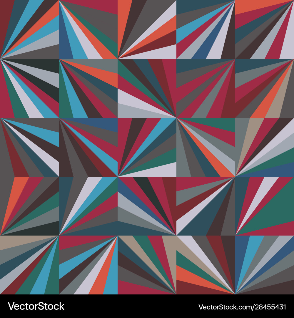 Funky stylized geo triangle square tiling pattern Funky stylized geo triangle square tiling pattern vector image