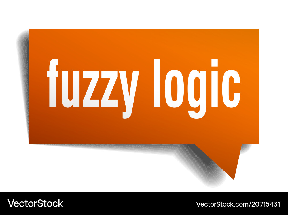 Fuzzy logic orange 3d speech bubble Vector Image