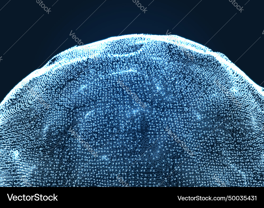 Half-sphere consisting of points abstract grid Vector Image