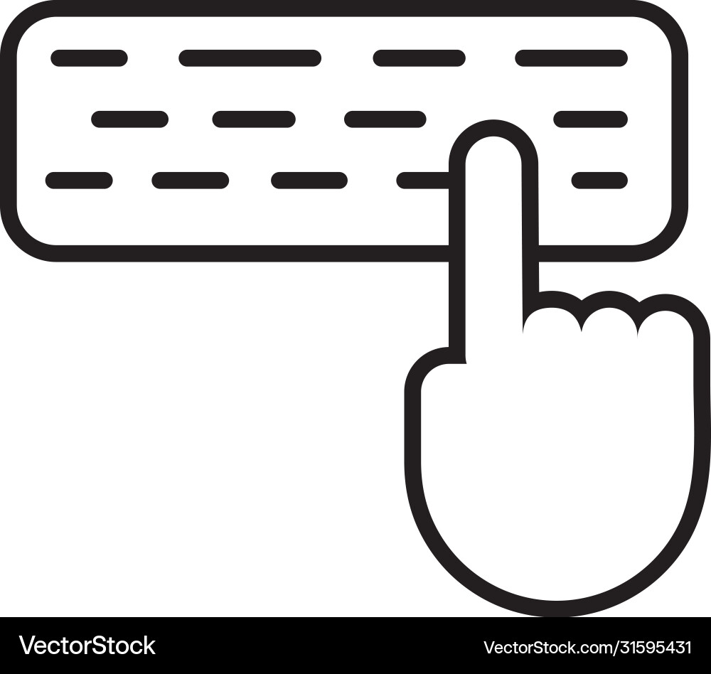 Hand indexing keyboard line style Vector Image