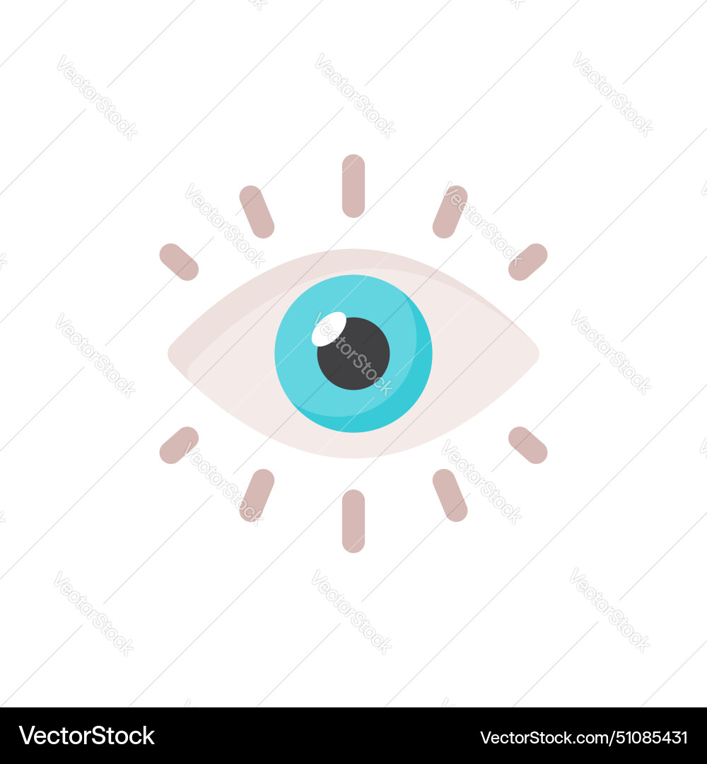 Human eye icon in flat style eyeball on isolated Human eye icon in flat style eyeball on isolated vector image