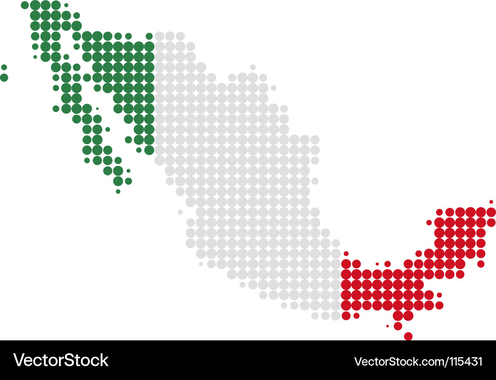 Mexico Map and Flag Vector Image