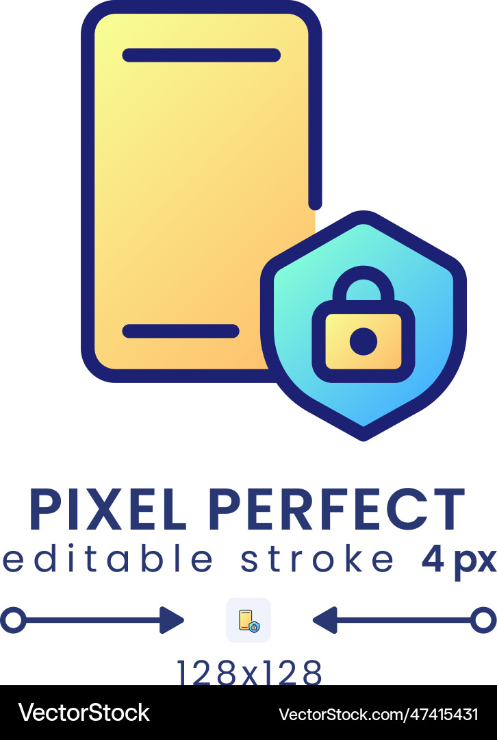 Mobile device security gradient fill desktop icon Vector Image