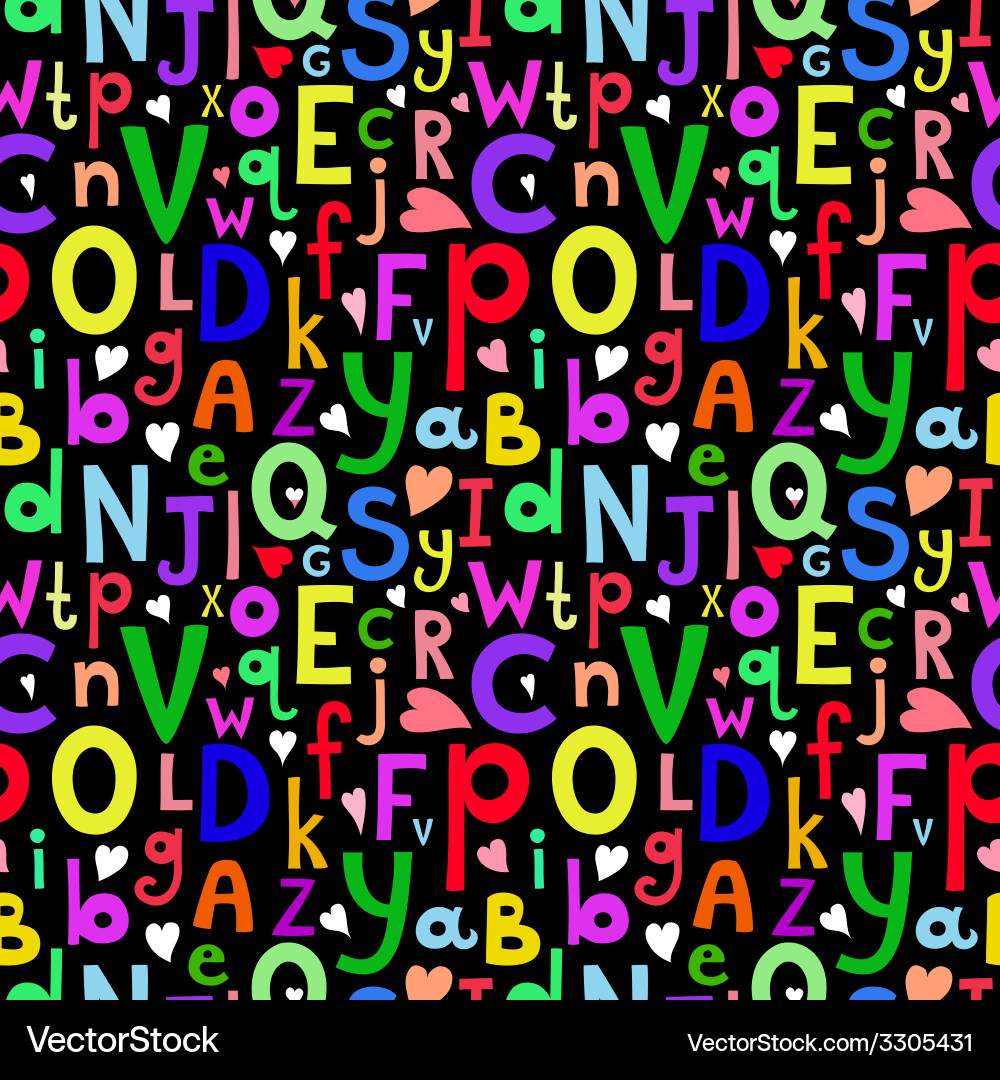 Seamless pattern with latin letters of different Vector Image