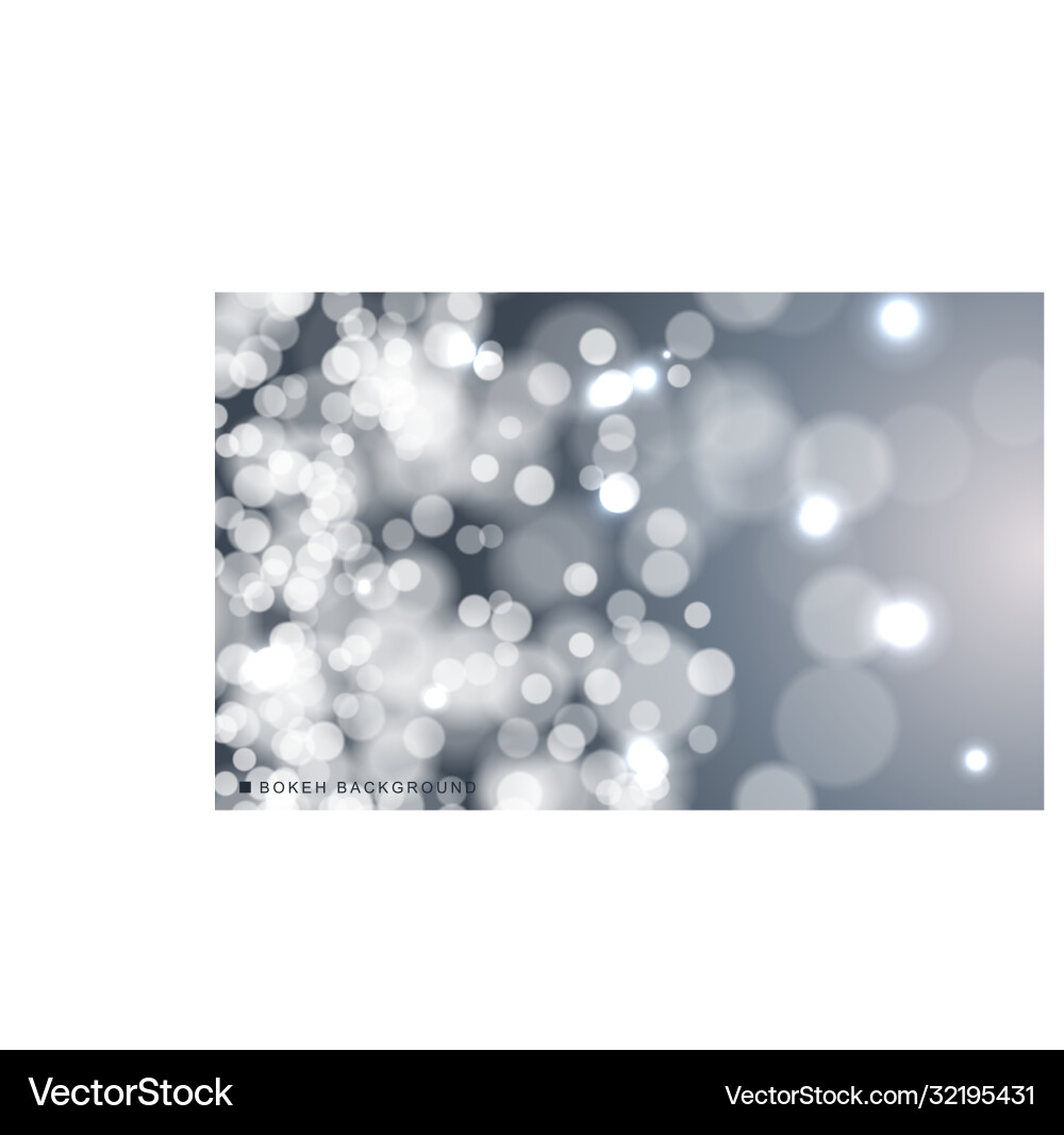 Silver abstract bokeh background sparkling lights Vector Image