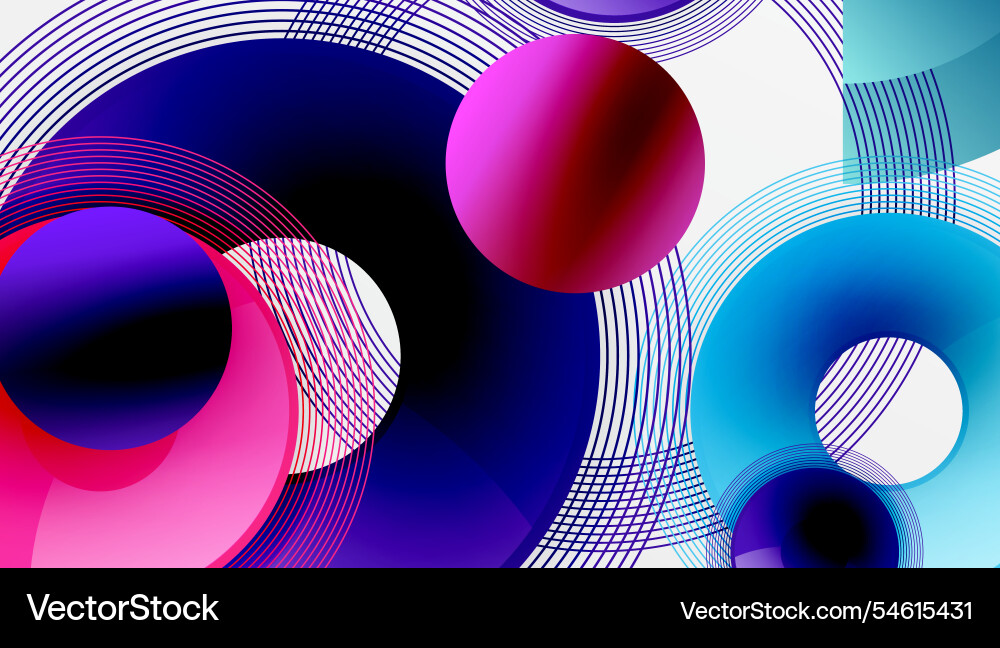 Sleek with overlapping circles in vibrant Vector Image
