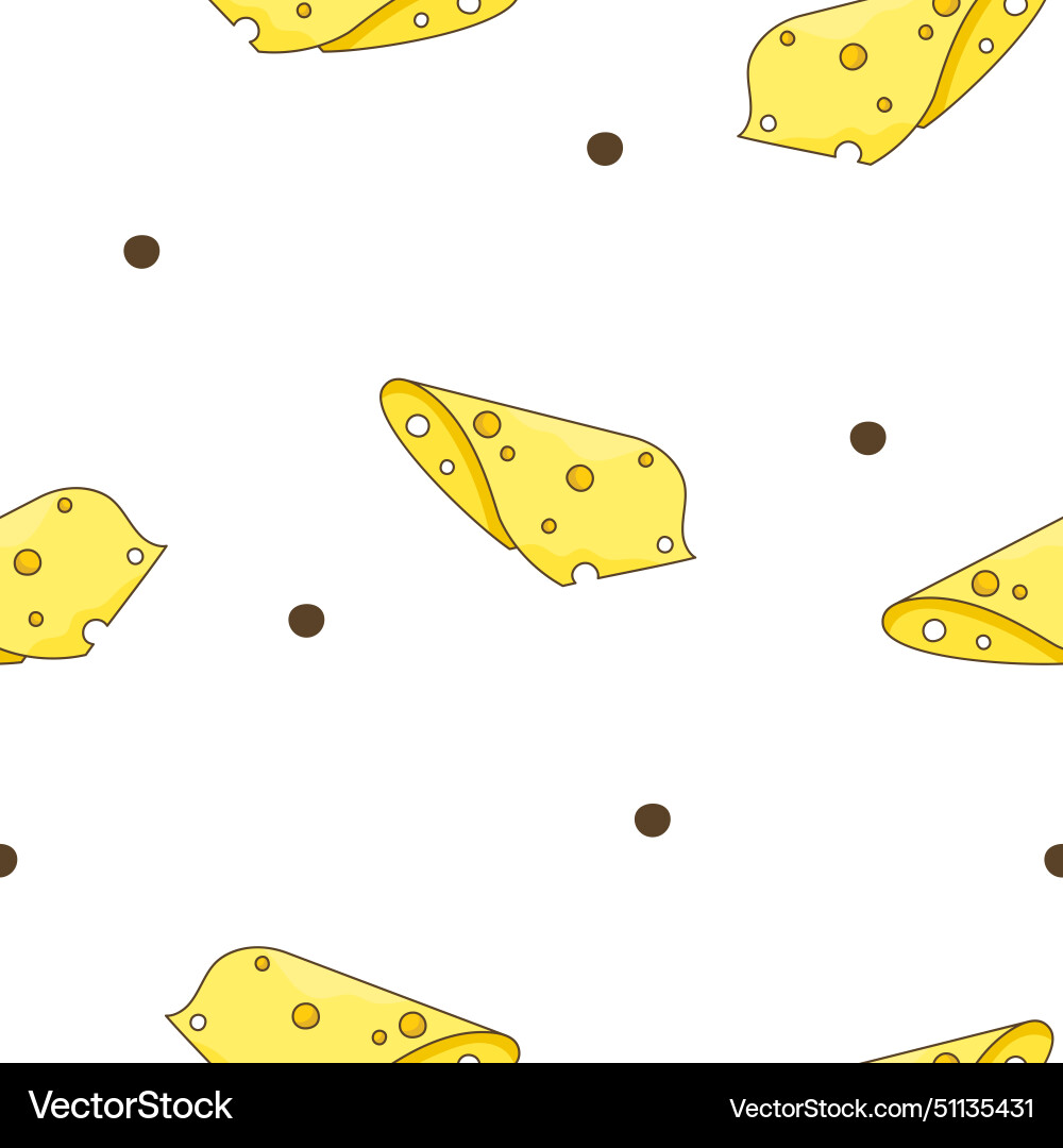 Slices and slicing of cheese seamless pattern Vector Image