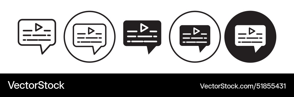 Subtitle icon set collection for web vector image