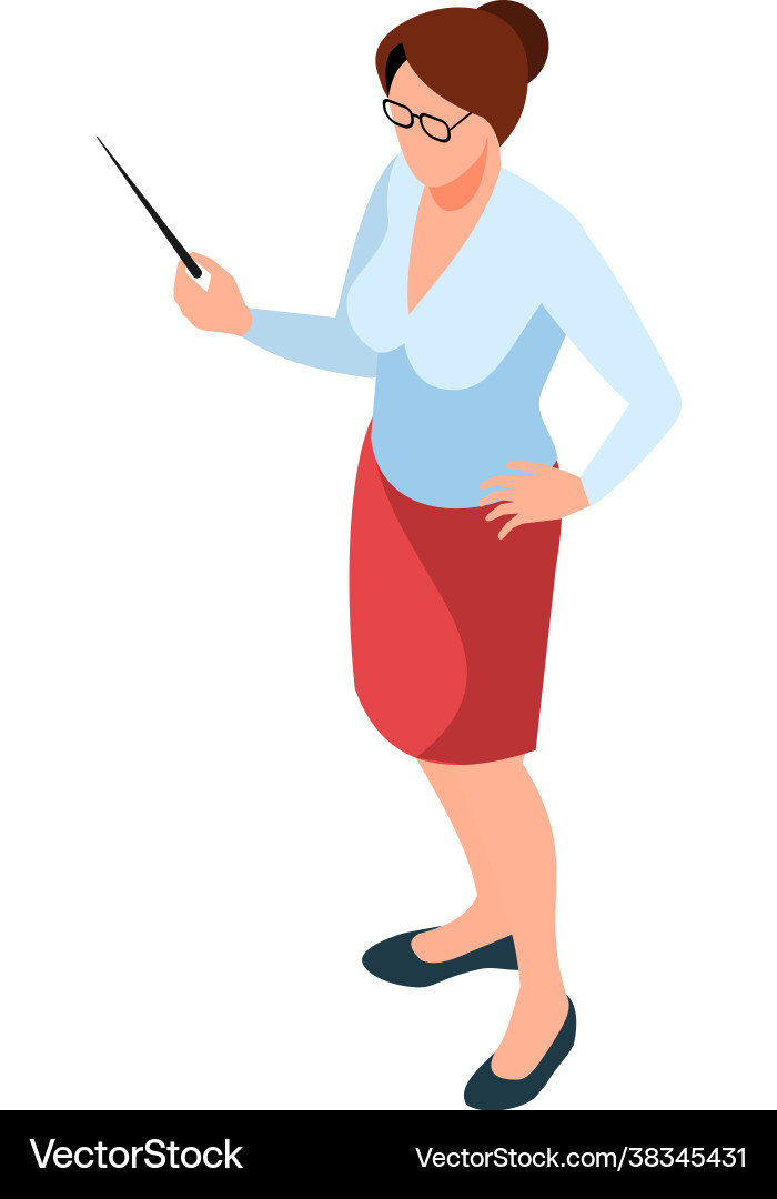 Teacher with Pointer Icon vector image