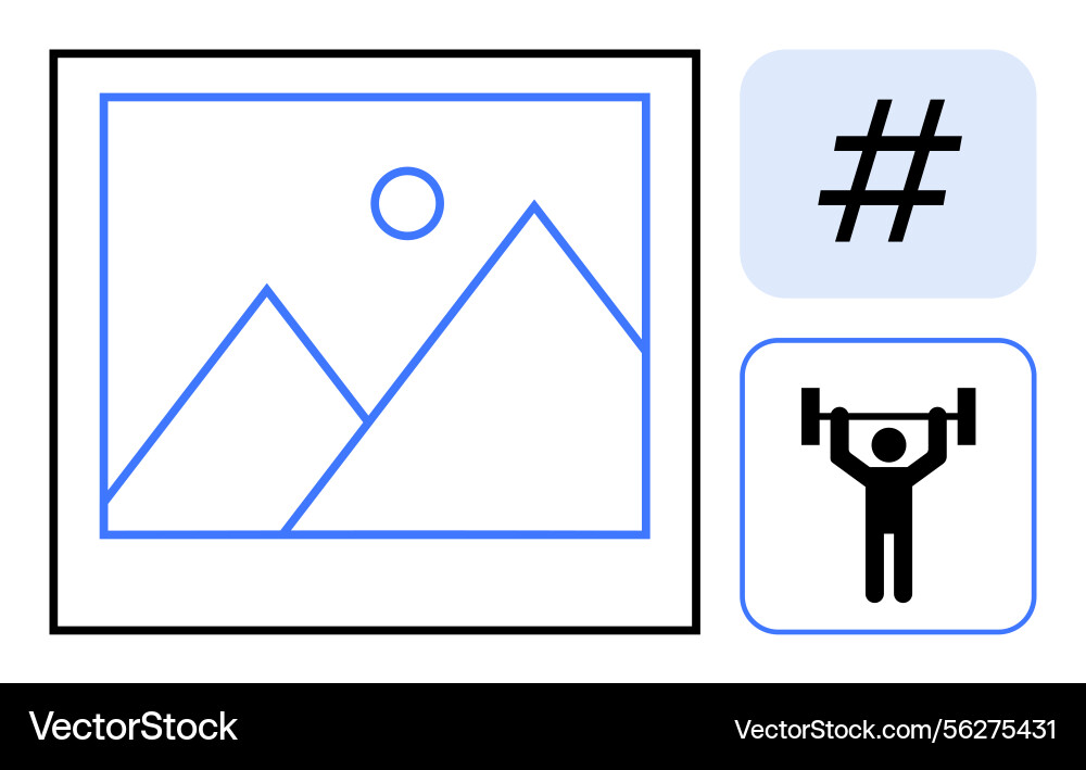 Visual media framework with mountain image Visual media framework with mountain image Vector Image