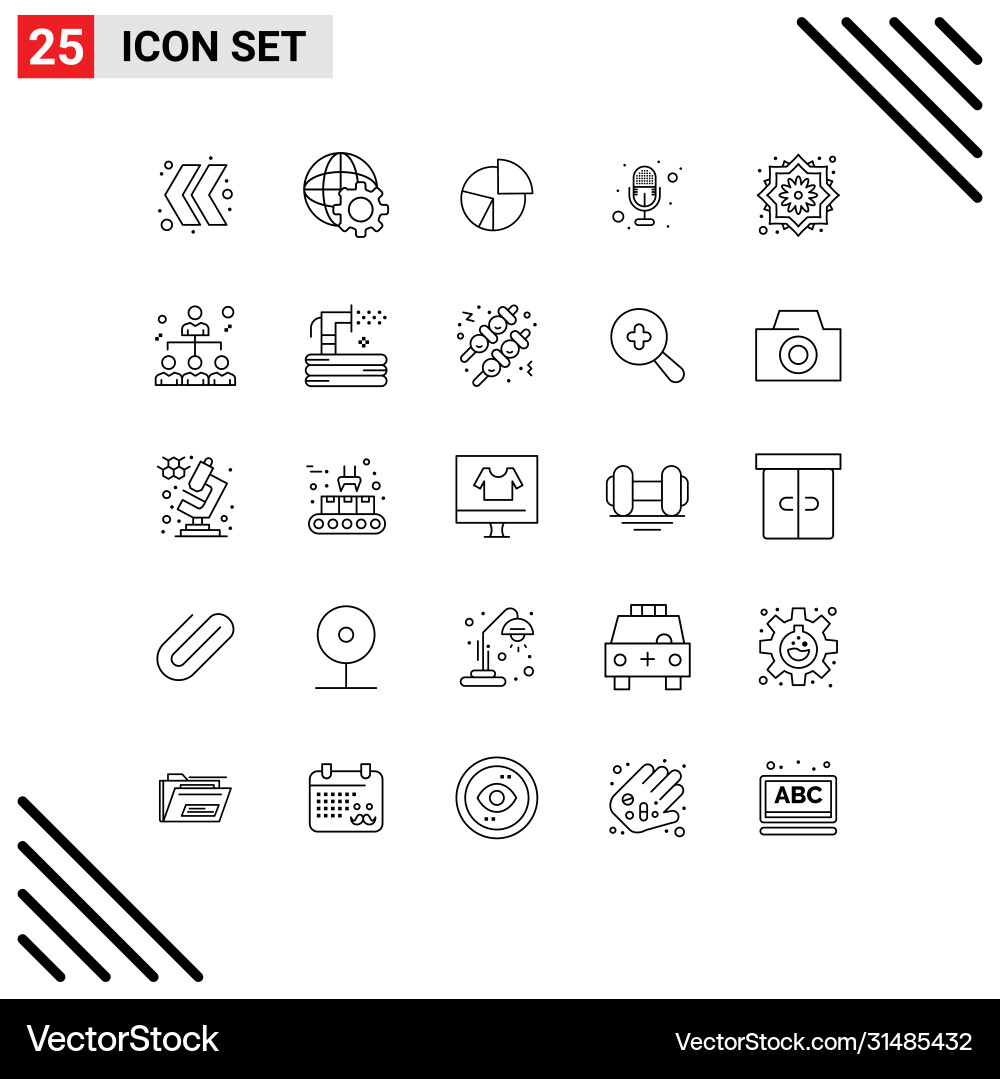 25 universal lines set for web and mobile Vector Image