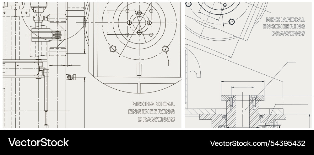 Blueprint set engine line drawing Blueprint set engine line drawing vector image