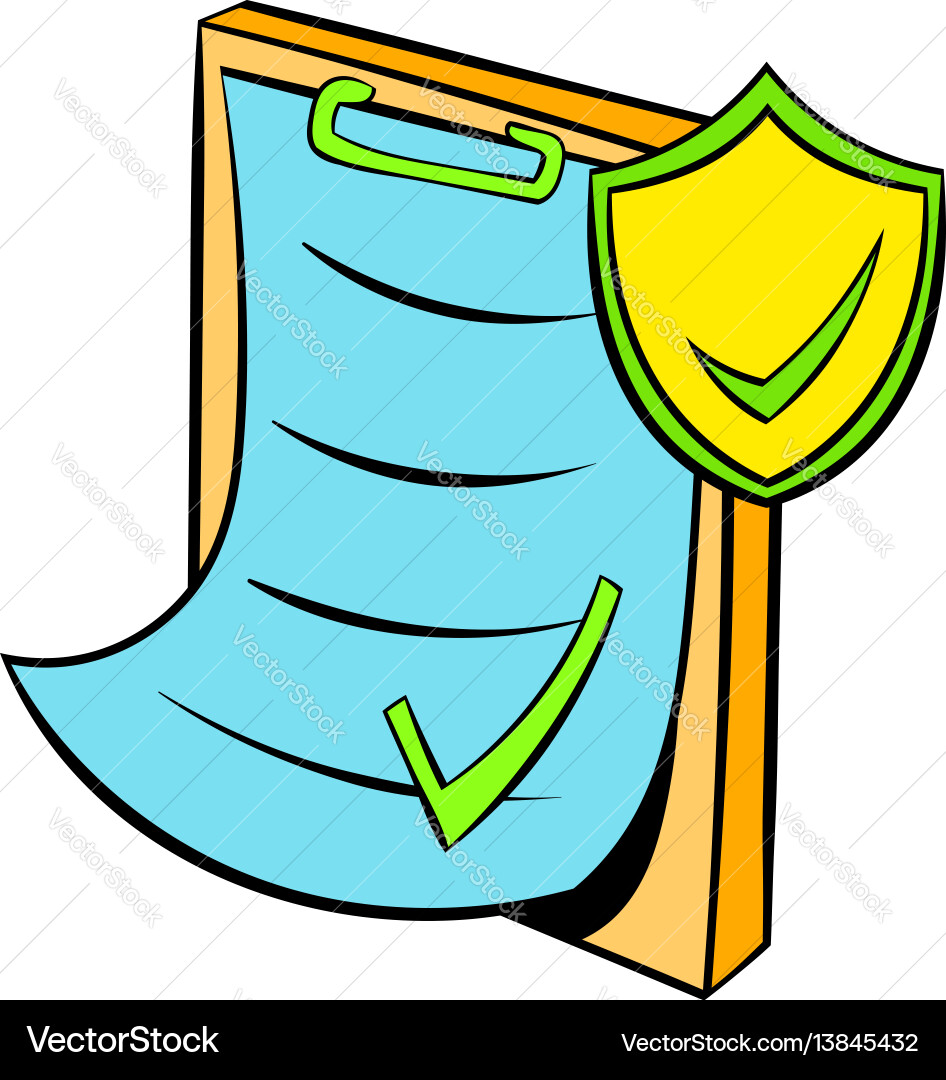 Clipboard with insurance form icon cartoon Clipboard with insurance form icon cartoon vector image
