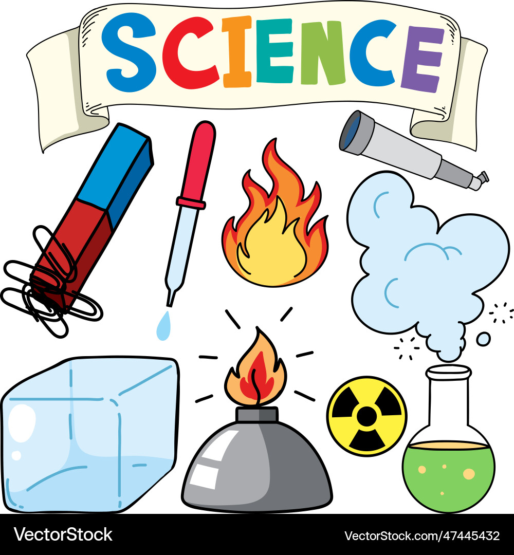 Colorful science objects and icons set Colorful science objects and icons set vector image