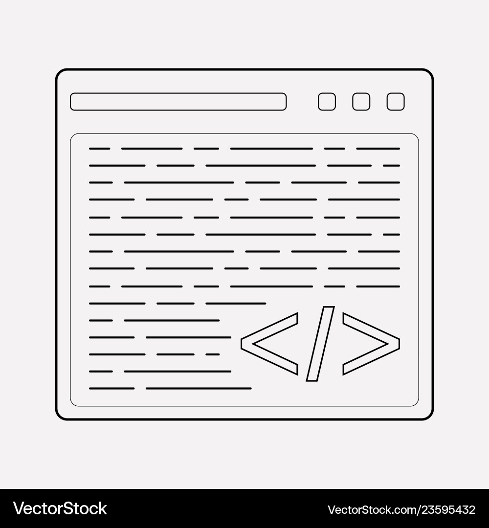 Custom coding icon line element Vector Image