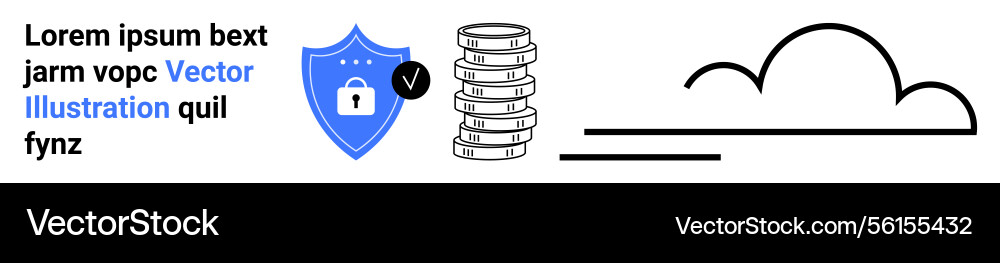 Data security concept with cloud computing shield Data security concept with cloud computing shield vector image