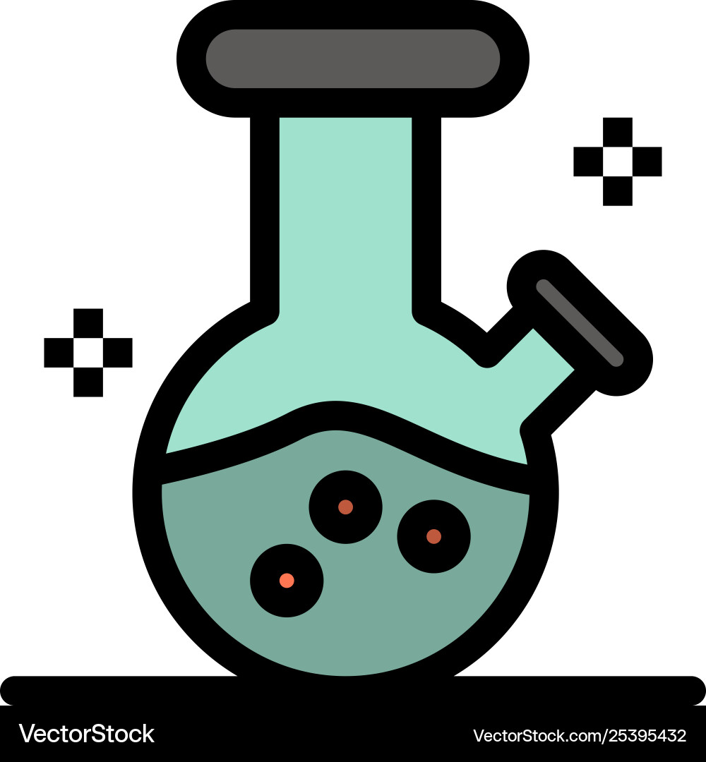 Demo flask lab potion flat color icon banner Vector Image