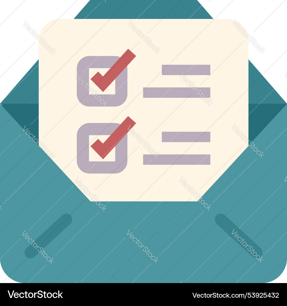 Email containing checklist for sending out Email containing checklist for sending out vector image