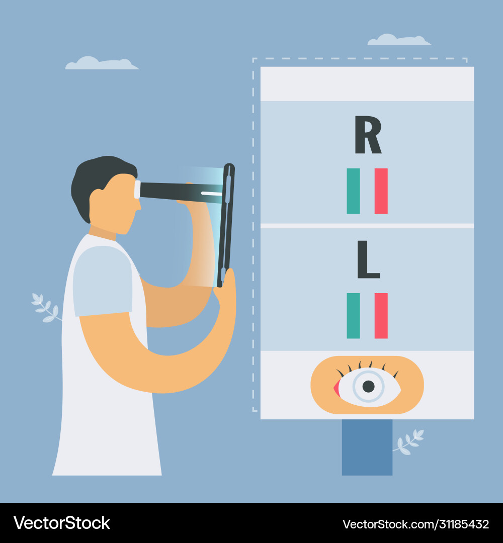 Eyesight testing with smartphonenew technology Vector Image