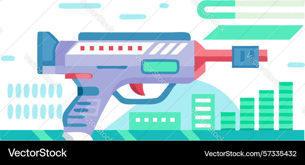 Futuristic weapon with data analysis interface vector image