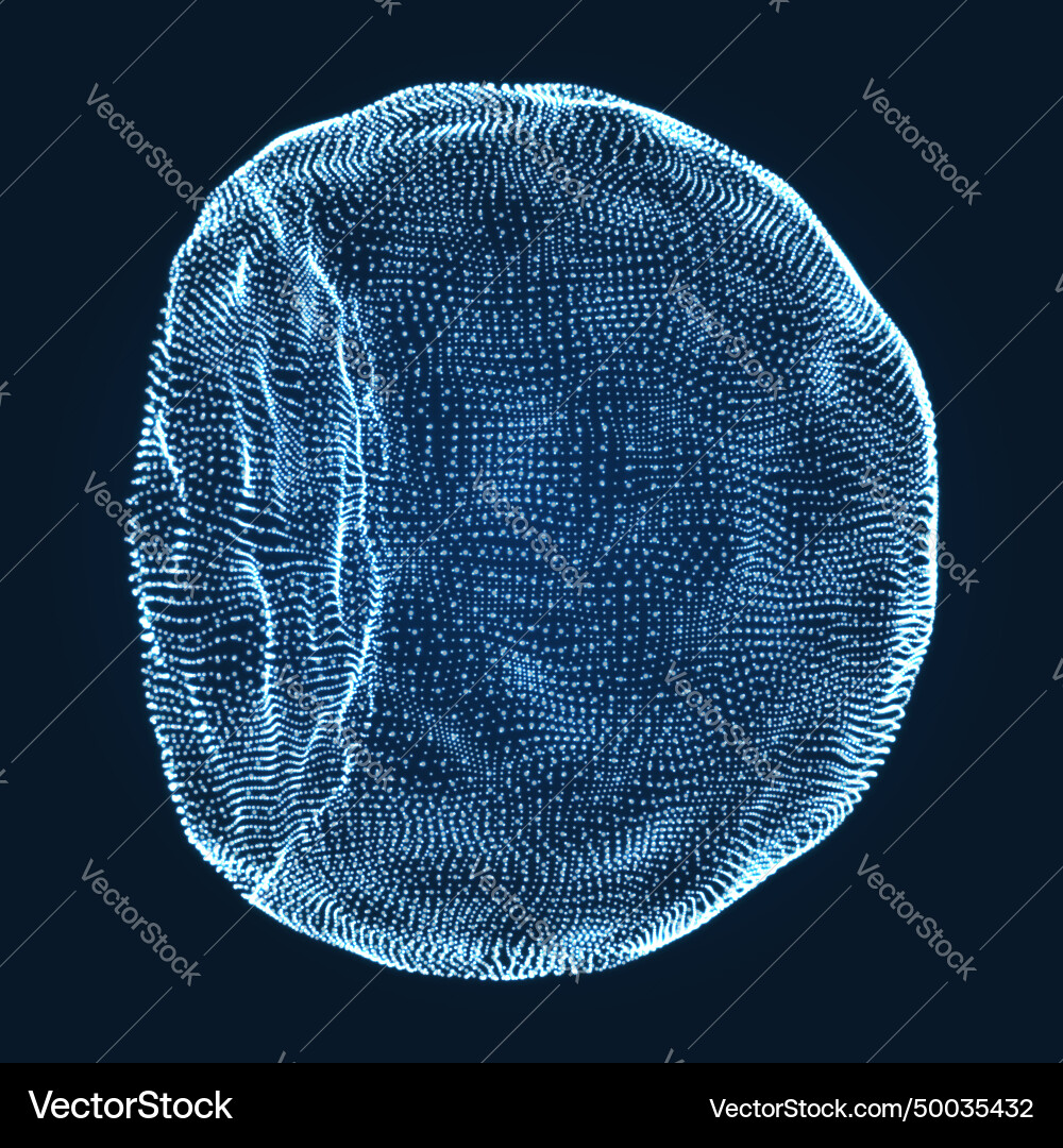 Half-sphere consisting of points abstract grid Vector Image