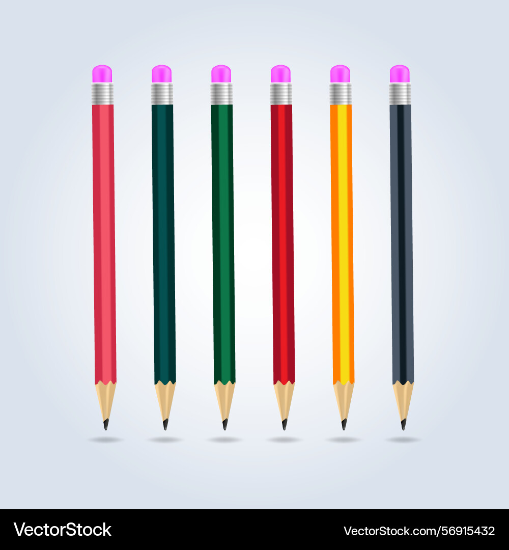 Lead pencils in multicolor with a sharp tip Vector Image
