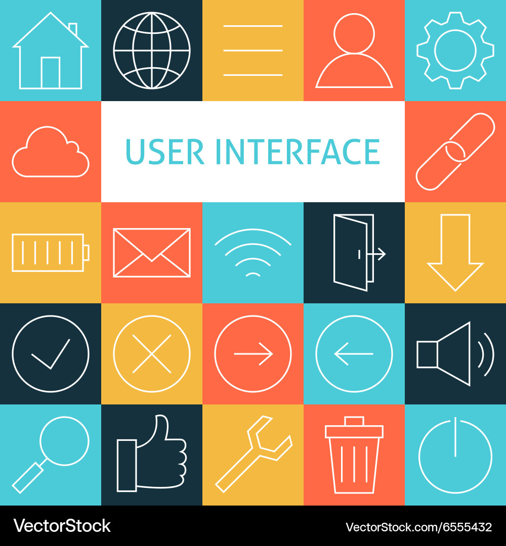 Line art modern web and mobile user interface Vector Image