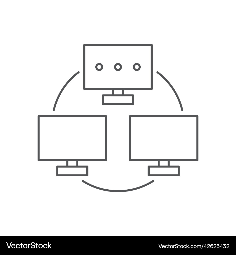 Line icon of computer network internet Vector Image