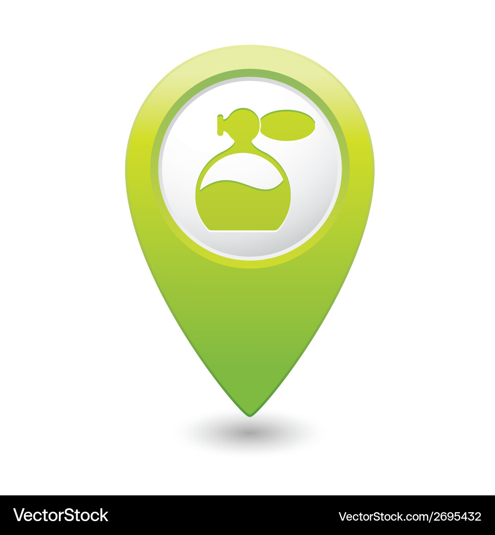 Perfume icon green map pointer Vector Image