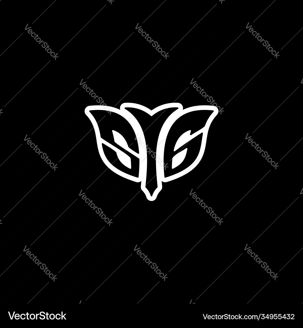 S g initials bow arrow simple modern minimalist Vector Image