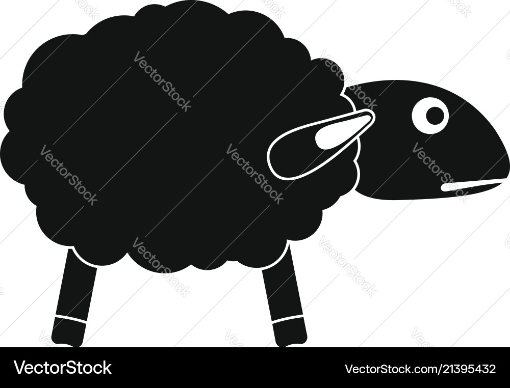 Scared sheep icon simple style Scared sheep icon simple style vector image
