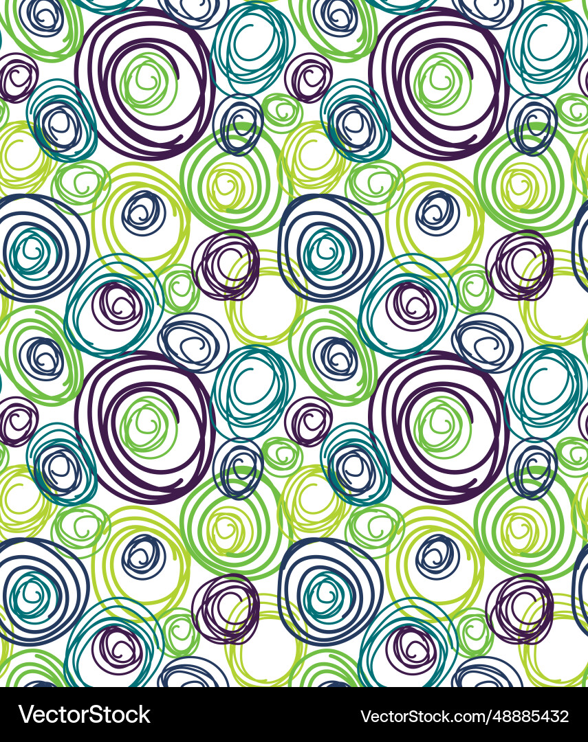 Seamless pattern with scribbles and swirls Vector Image