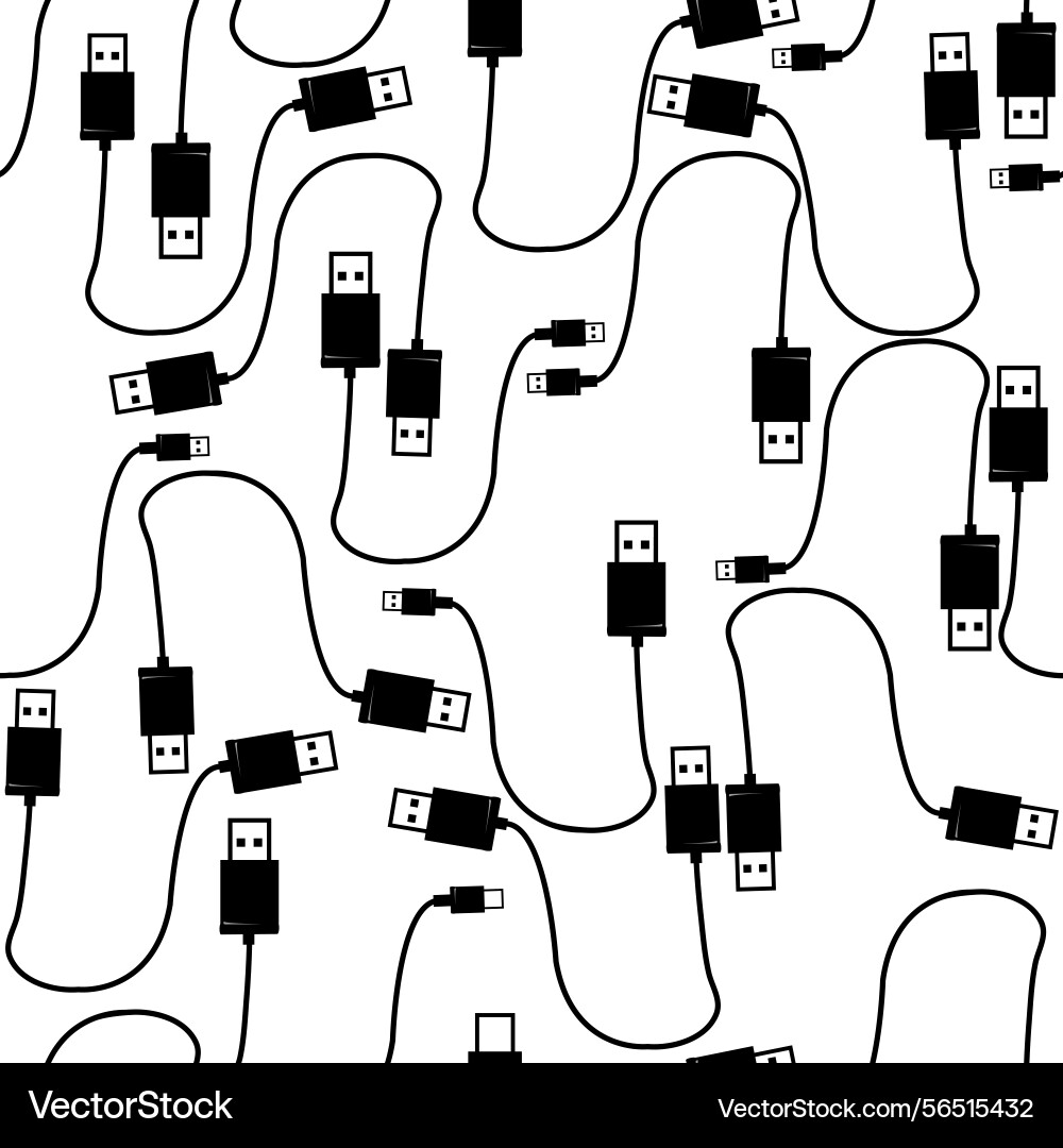 Seamless pattern with usb type a and b Seamless pattern with usb type a and b vector image