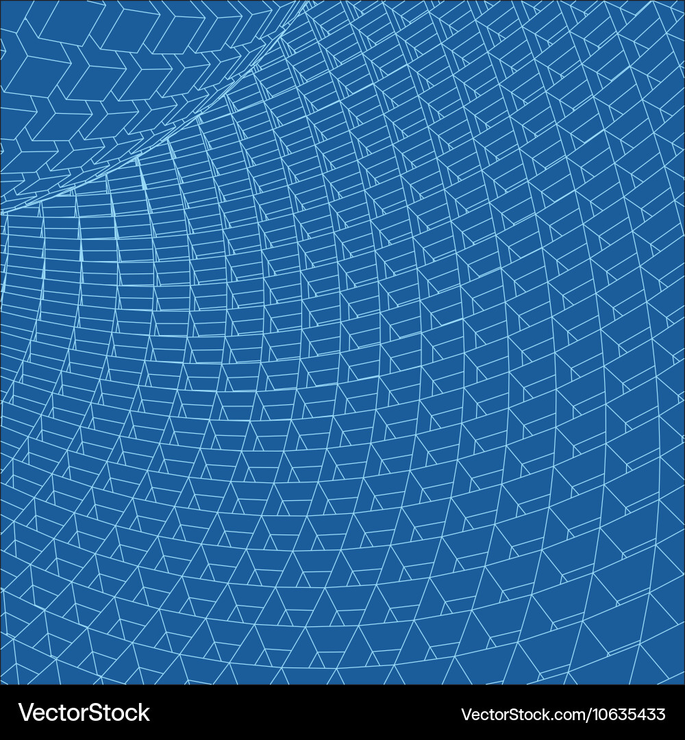 Abstract 3d illuminated distorted mesh sphere vector image
