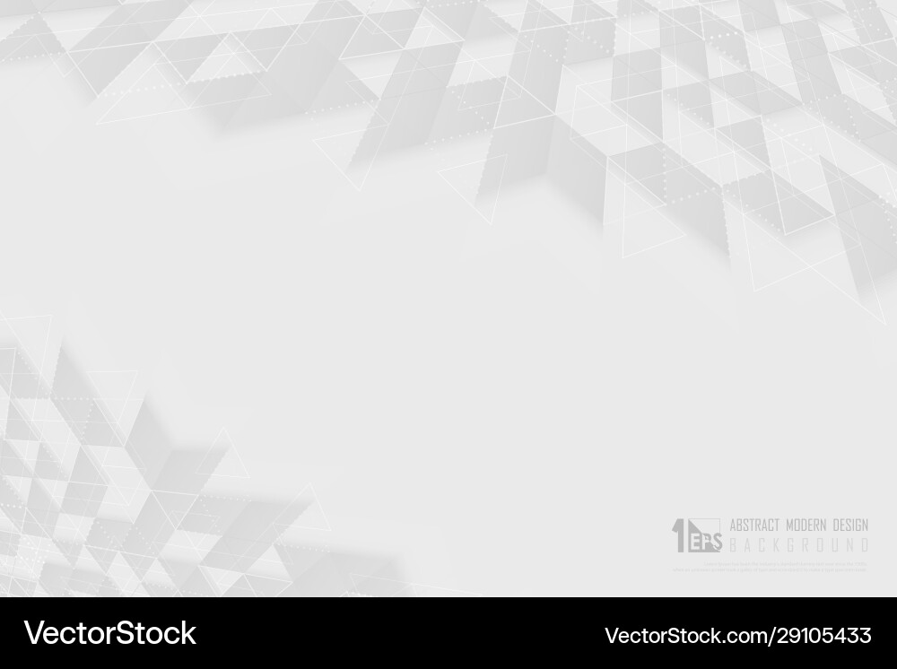 Abstract gray and white triangles pattern design vector image